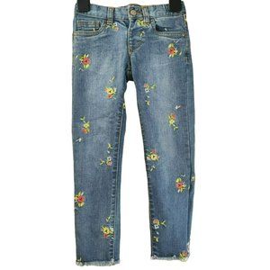 Cat & Jack Girl's 5T Adjustable Waist Jeans Embroidered Ditzy Floral Spring '20